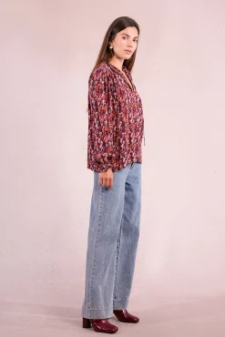 Molly Bracken Blusas-Camisa bufante de manga Multicolorido