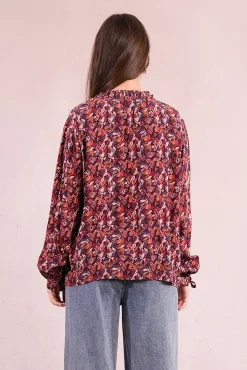 Molly Bracken Blusas-Camisa bufante de manga Multicolorido
