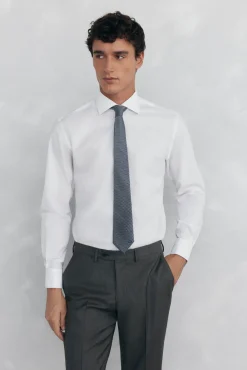 Pedro del Hierro Camisas|Camisas Clássicas-Camisa com abotoaduras, não passa a ferro e é resistente a manchas Branco
