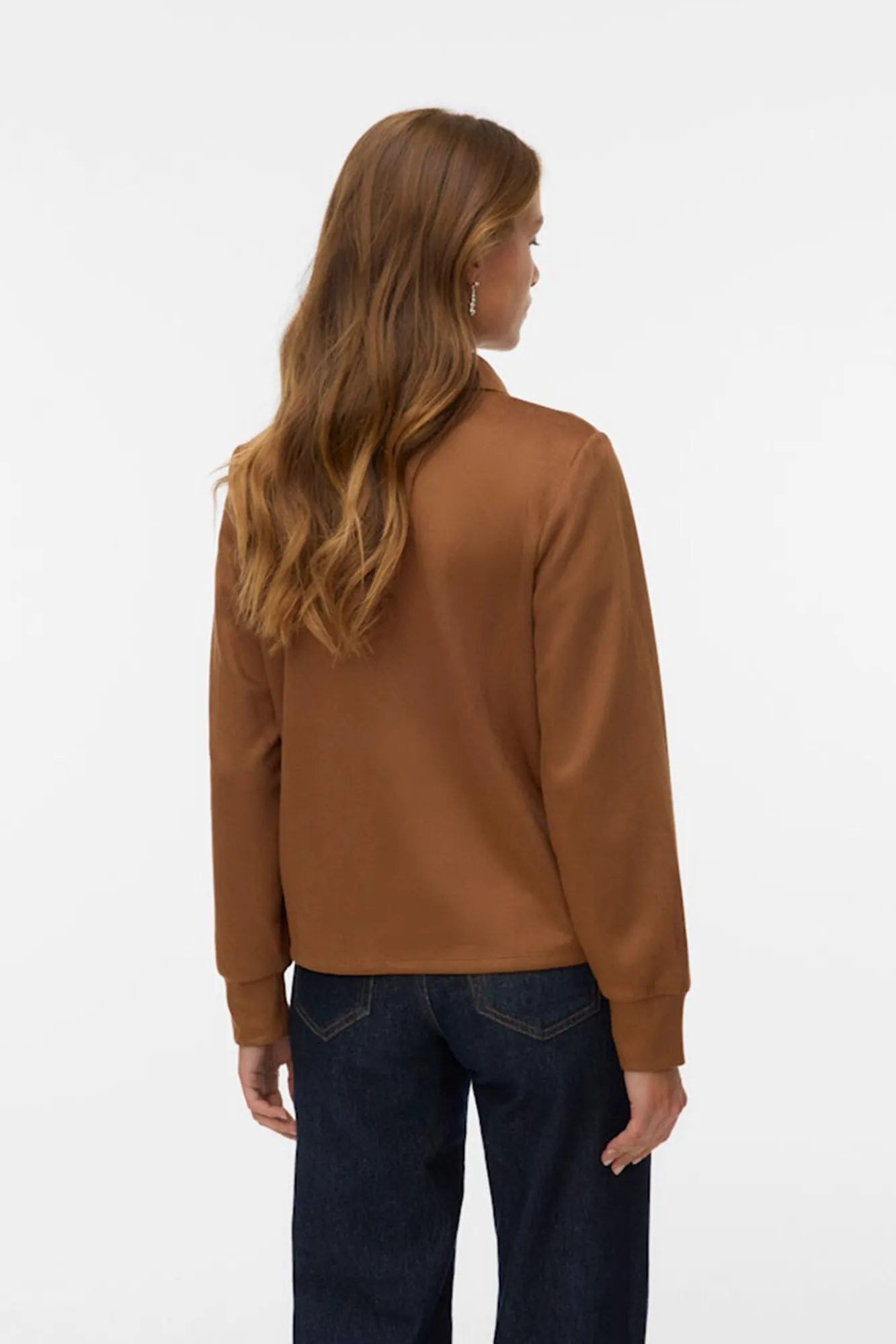 Vero Moda Blusas-Camisa com efeito camurça Castanho