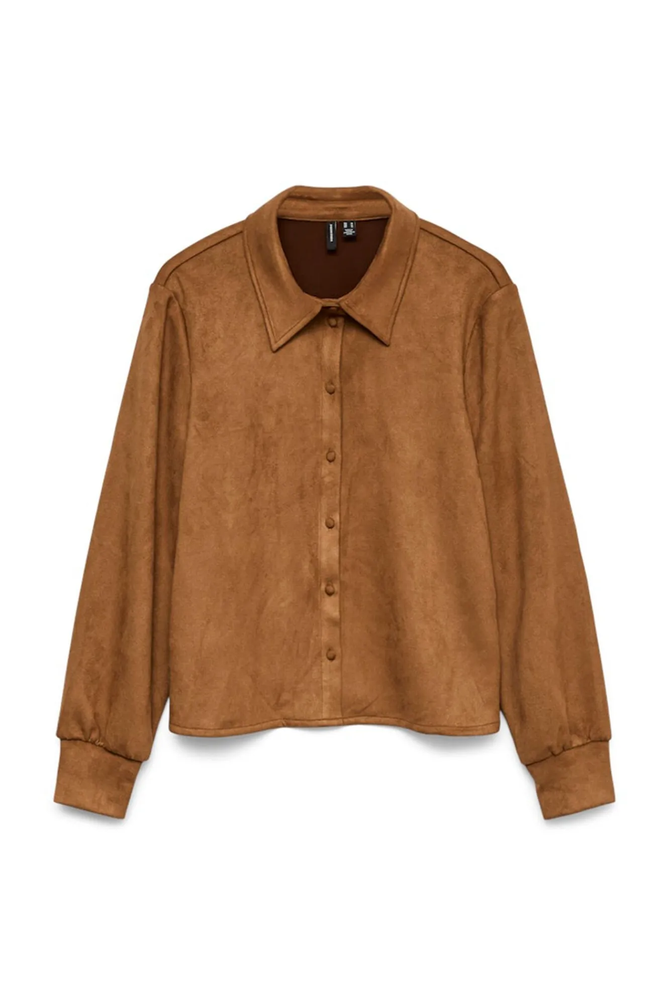 Vero Moda Blusas-Camisa com efeito camurça Castanho