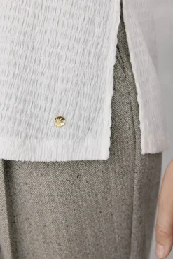 Pedro del Hierro T-Shirts-Camisa com gola texturizada Branco