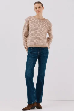 Cortefiel Camisolas-Camisa com ombros marcados Tostado