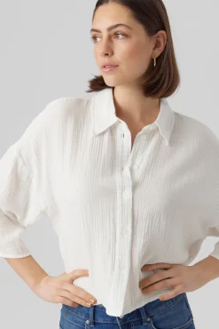 Vero Moda Blusas-Camisa curta esvoaçante Branco