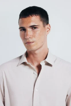 Springfield Camisas-Camisa de algodão com debrum cru