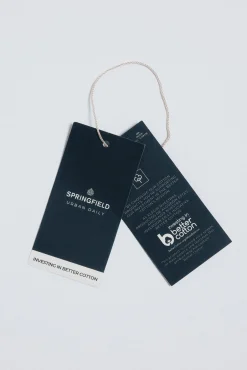 Springfield Camisas-Camisa de algodão com debrum cinzento