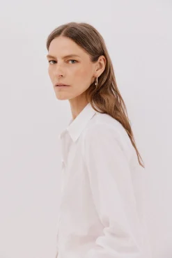 Cortefiel Blusas-Camisa de algodão riscas Branco