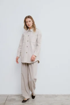 Vila Sobretudos-Camisa de botão Tostado