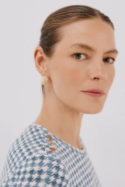 Cortefiel T-Shirts-Camisa de caixa de botões Azul