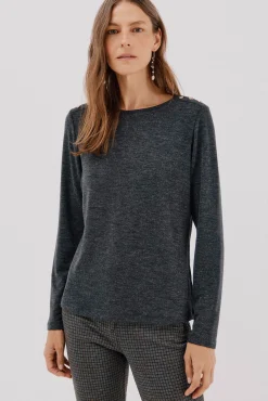 Cortefiel T-Shirts-Camisa de caixa de botões Cinzento