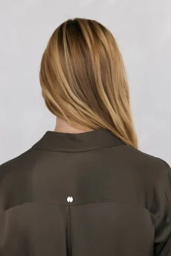 Pedro del Hierro Blusas-Camisa de cetim lisa Verde