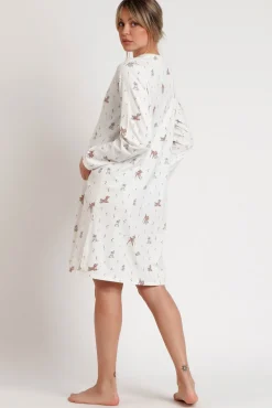 Admas Maternidade-Camisa de dormir pré-mamã manga comprida Bambi bege