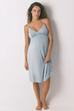 Women'secret Maternidade-Camisa de dormir técnica de soft touch " maternity " azul