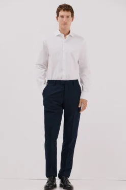 Cortefiel Camisas|Camisas Clássicas-Camisa de fato lisa fácil de engomar Branco