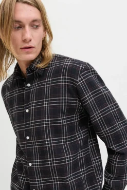 Jack & Jones Camisas-Camisa de flanela xadrez preto