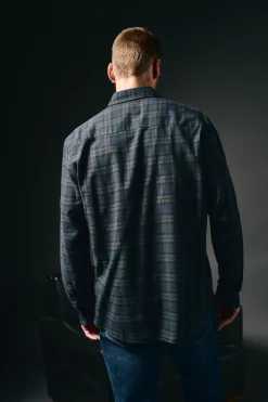 OOTO Camisas-Camisa de flanela xadrez Azul