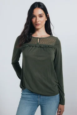 Springfield T-Shirts-Camisa de folho plumeti Caqui escuro