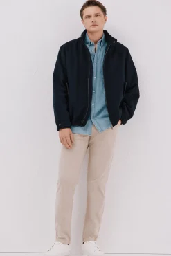 Cortefiel Camisas-Camisa de ganga Azul