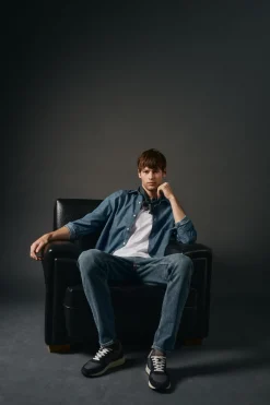 OOTO Camisas-Camisa de ganga Azul