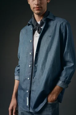 OOTO Camisas-Camisa de ganga Azul