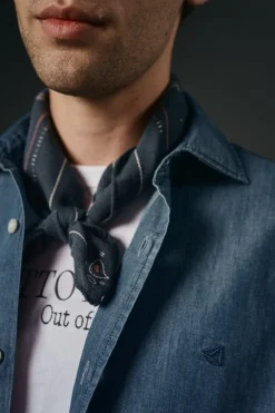 OOTO Camisas-Camisa de ganga Azul