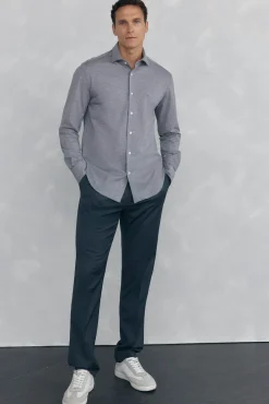 Pedro del Hierro Camisas|Camisas Clássicas-Camisa de malha malha Cizento