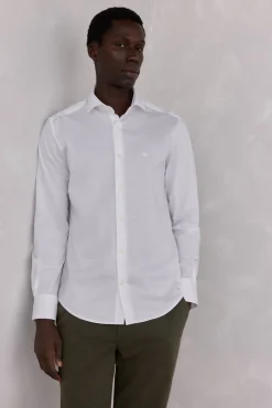 Pedro del Hierro Camisas|Camisas Clássicas-Camisa de malha malha Branco