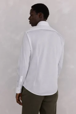 Pedro del Hierro Camisas|Camisas Clássicas-Camisa de malha malha Branco