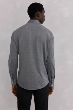 Pedro del Hierro Camisas|Camisas Clássicas-Camisa de malha malha Cizento