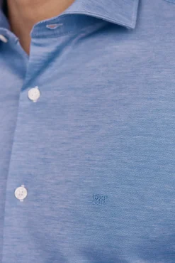 Pedro del Hierro Camisas|Camisas Clássicas-Camisa de malha malha Azul