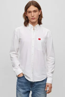 HUGO Camisas-Camisa de manga comprida Branco