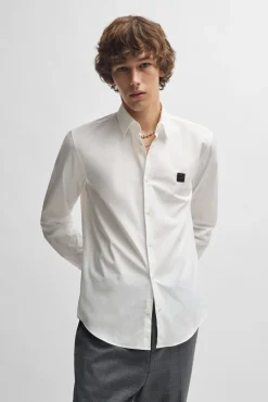 HUGO Camisas-Camisa de manga comprida Branco