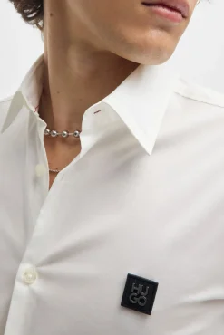 HUGO Camisas-Camisa de manga comprida Branco