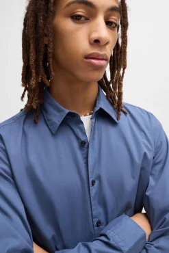 HUGO Camisas-Camisa de manga comprida Azul