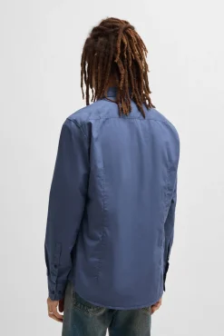 HUGO Camisas-Camisa de manga comprida Azul