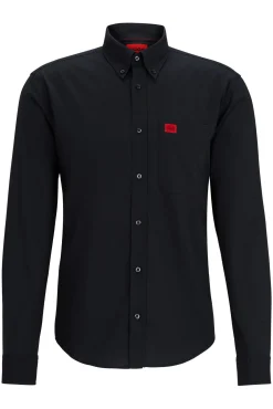HUGO Camisas-Camisa de manga comprida Preto