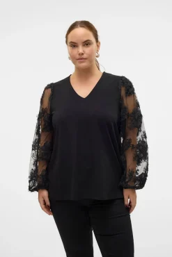 Vero Moda Curve Blusas-Camisa de manga comprida plus size Preto