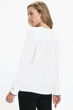 Vero Moda Blusas-Camisa de manga comprida com aberturas Branco