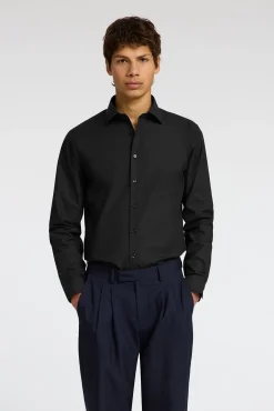 Selected Camisas|Camisas Clássicas-Camisa de manga comprida elegante 100% algodão Preto