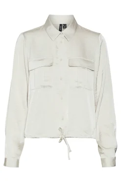 Vero Moda Blusas-Camisa de manga comprida efeito acetinado Tostado