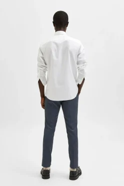 Selected Camisas|Camisas Clássicas-Camisa de manga comprida de vestir 100% algodão. Branco