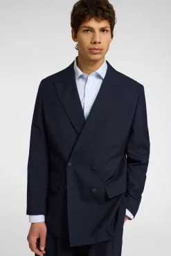 Selected Camisas|Camisas Clássicas-Camisa de manga comprida elegante 100% algodão Azul