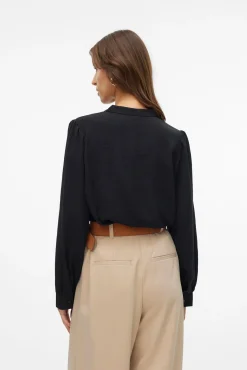 Vero Moda Blusas-Camisa de manga comprida com aberturas Preto