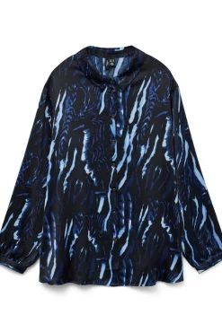 Vero Moda Curve Blusas-Camisa de manga comprida plus size Azul