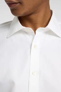 Selected Camisas|Camisas Clássicas-Camisa de manga comprida elegante 100% algodão Branco