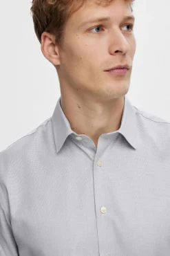 Selected Camisas|Camisas Clássicas-Camisa de manga comprida elegante 100% algodão Azul