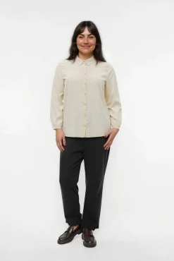 Vero Moda Curve Blusas-Camisa de manga manga comprida plus size Tostado