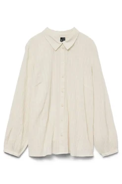 Vero Moda Curve Blusas-Camisa de manga manga comprida plus size Tostado