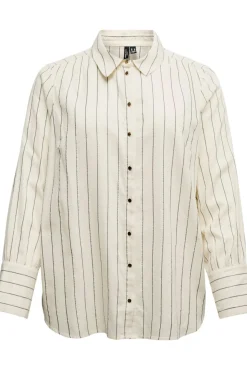 Vero Moda Curve Blusas-Camisa de manga manga comprida plus size Tostado