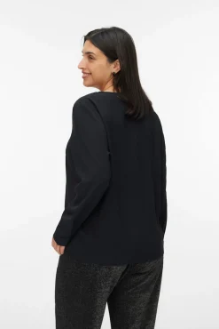 Vero Moda Curve Blusas-Camisa de manga manga tamanho grande Preto